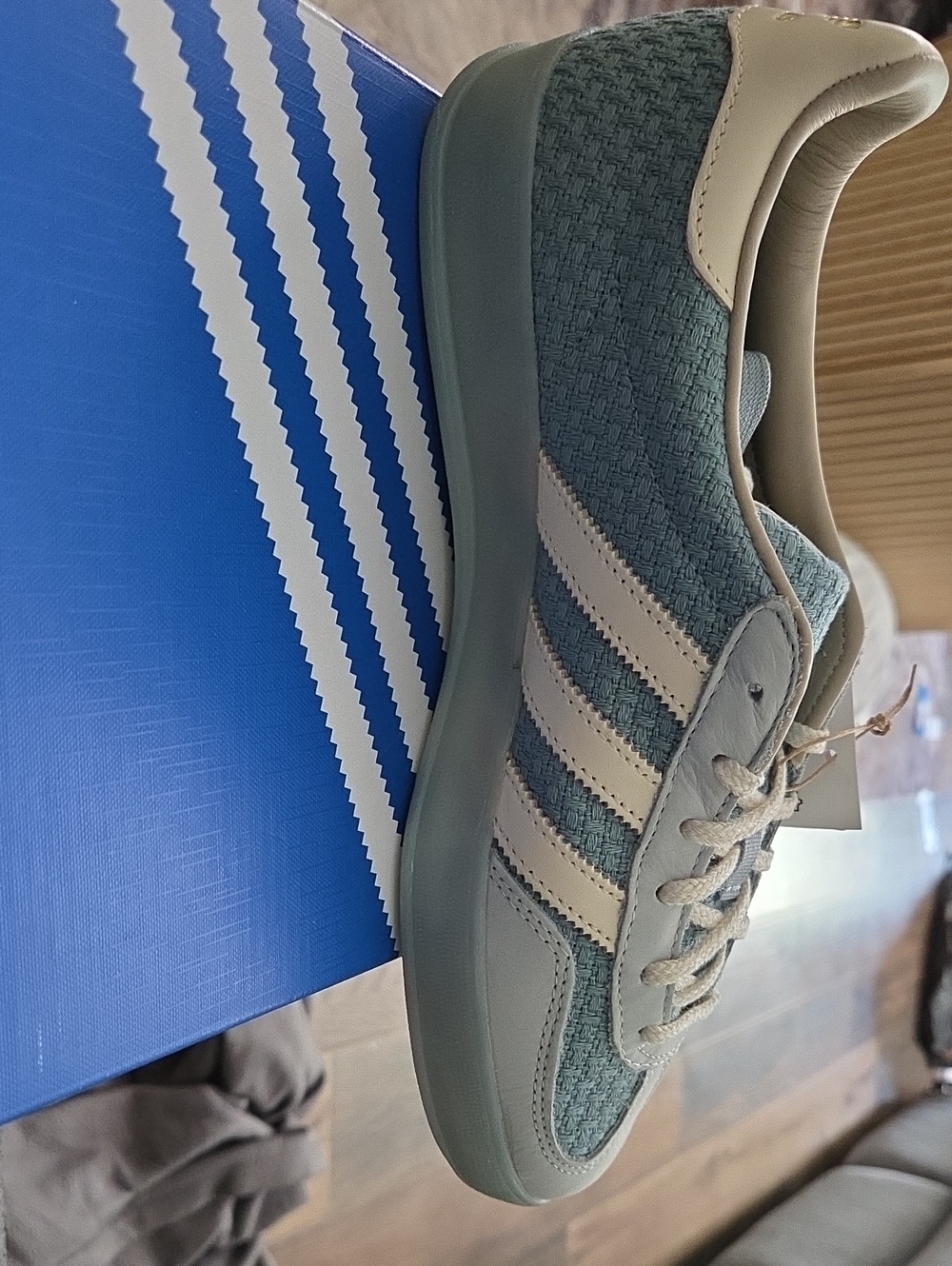 adidas Men’s Sage Green and Cream Casual Sneakers